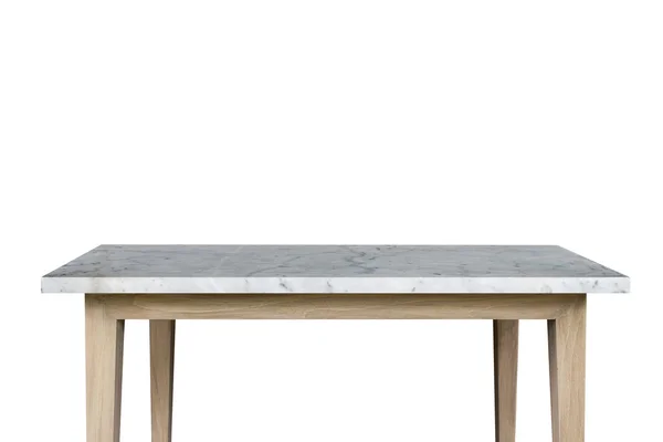 Parte superior vacía de mesa de piedra de granito aislado sobre fondo blanco — Foto de Stock