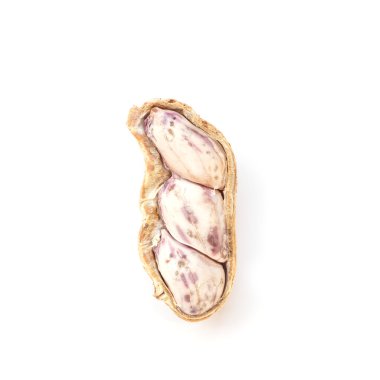 Beyaz üzerine haşlanmış fıstık kapatın 