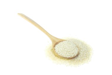 Beyaz susam beyaz arka plan üzerinde izole