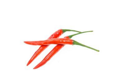 Taze kırmızı Tay sıcak biber beyaz izole 