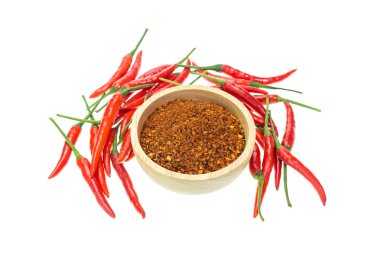 Taze kırmızı Tay sıcak ve kırmızı biber beyaz izole 