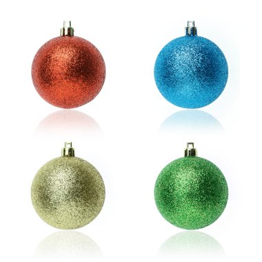 Noel top beyaz izole kümesi 