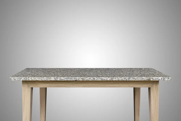 Empty top of granite stone table isolated on white background — Stock Photo, Image