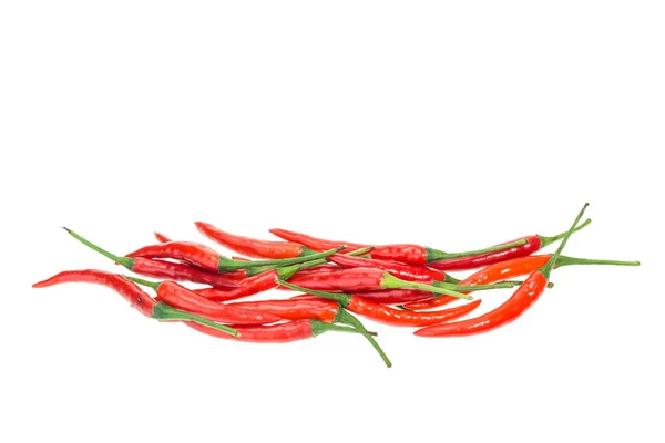 Świeży czerwony tajski chili gorąco na białym tle — Zdjęcie stockowe