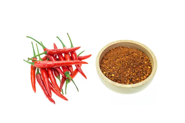 Fresh red Thai hot and cayenne pepper isolated on white — стоковое фото