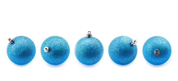 Conjunto de bola azul de Navidad aislado en blanco —  Fotos de Stock