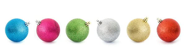 Set di colorato palla di Natale isolato su bianco — Foto Stock