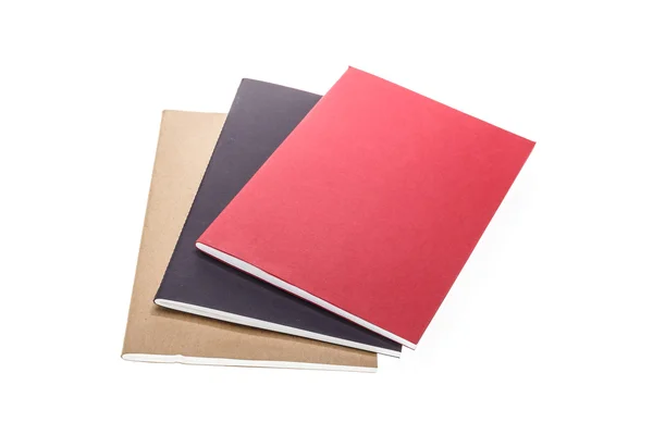 Cerca de pila de cuaderno aislado en blanco —  Fotos de Stock