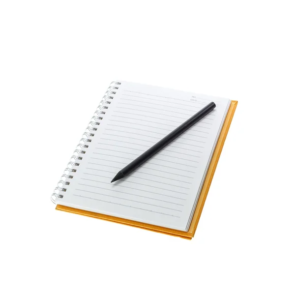 Close up open notebook isolated on white — Stock Photo, Image