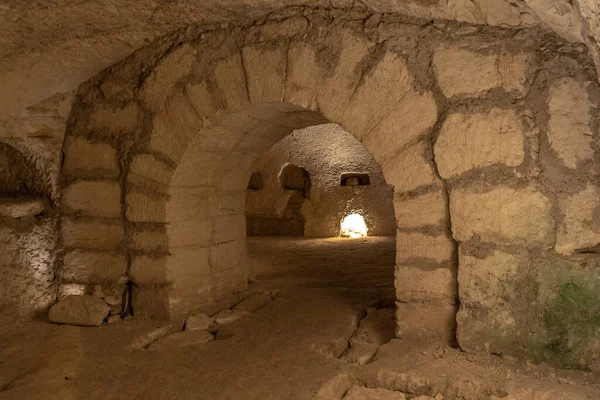 Interior Caverna Yehuda Hanassi Bet She Arim Kiryat Tivon Israel — Fotografia de Stock