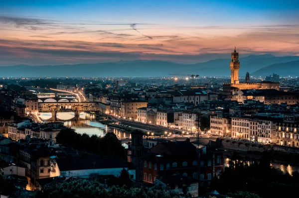 Vista General Florencia Italia Atardecer — Foto de Stock