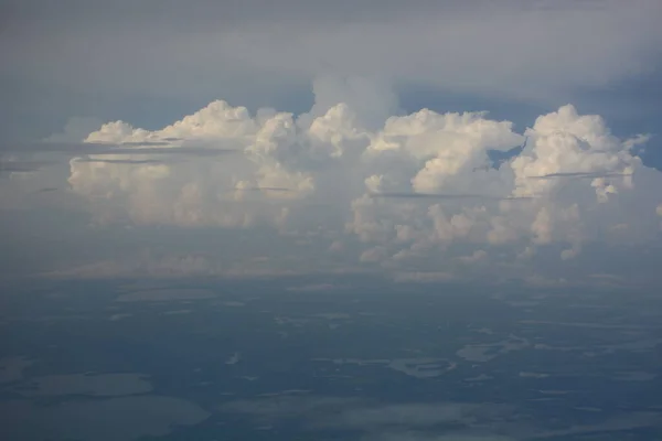 Nuages Vus Depuis Une Fenêtre Avion — Photo