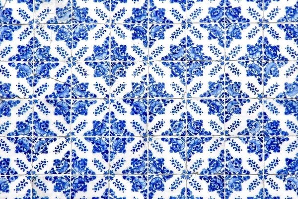 Traditionelle Blau Weiße Portugiesische Wandfliesen — Stockfoto