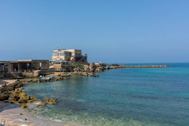 Caesarea Ulusal Parkı İsrail 'de Akdeniz' e genel bakış