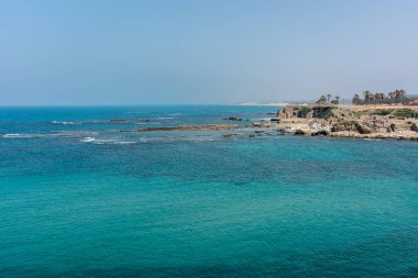 Caesarea Ulusal Parkı İsrail 'de Akdeniz' e genel bakış