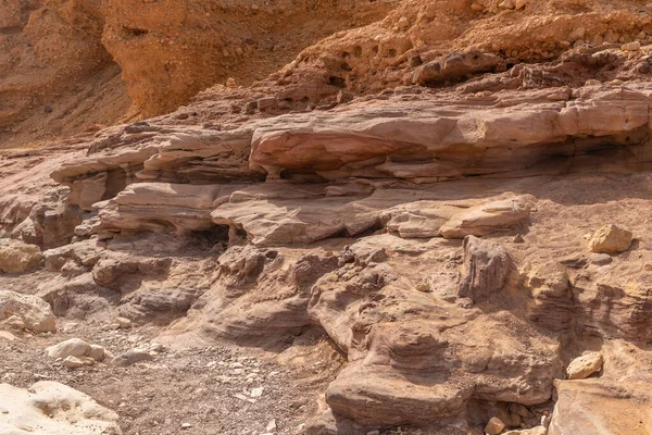 Cañón Rojo Sur Israel Vista Más Cercana Las Formaciones Rocosas — Foto de Stock