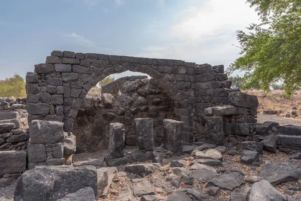 Habitações Antigas Parque Nacional Korazim Restos Antiga Cidade Judaica Israel — Fotografia de Stock