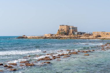 Caesarea Ulusal Parkı Eski kalıntıların ve Akdeniz İsrail 'in genel değerlendirmesi