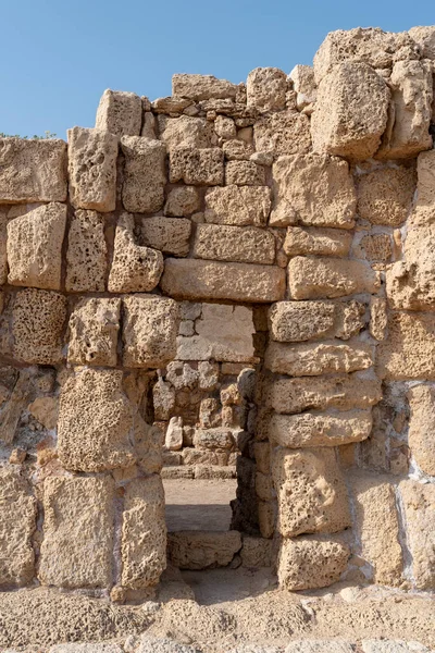 Αρχαία Ερείπια Στο Εθνικό Πάρκο Της Καισάρειας Στο Ισραήλ Αρχαιολογικά — Φωτογραφία Αρχείου
