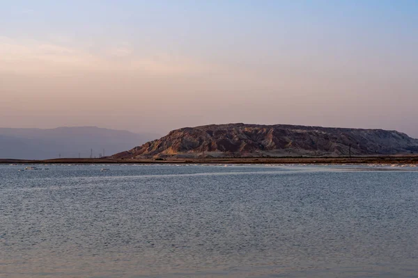 Paisagem Mar Morto Com Montanhas Início Manhã Israel — Fotografia de Stock