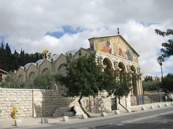 민족의 Church All Nations 이스라엘의아 Basilica Agony Jerusalem 도알려져 — 스톡 사진