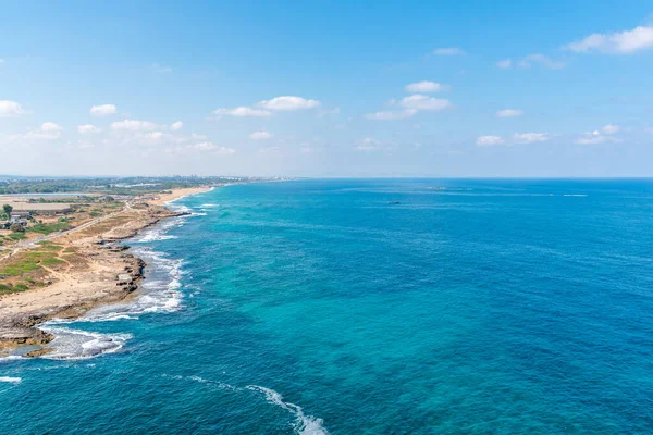 Vista Parque Nacional Rosh Hanikra Mar Mediterrâneo Rochas — Fotografia de Stock