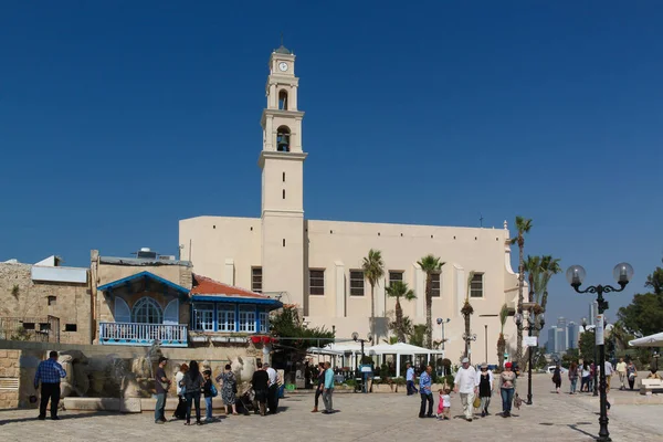 Peters Church Clock Tower Old Town Jaffa Israel — Stock Photo, Image