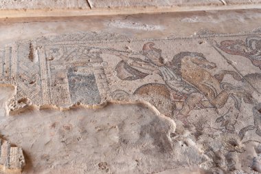 İsrail 'deki Tzipori Ulusal Parkı' ndaki Nil Evi 'nin mozaik tabanı..