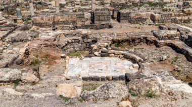 İsrail 'deki Bahis Shean' deki Beit Shean Ulusal Parkı 'ndaki harabelerin genel görünümü.