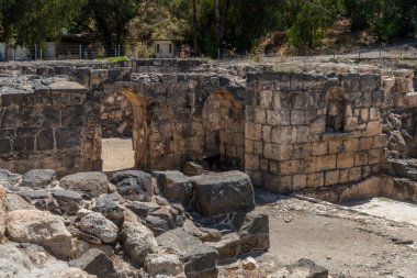 İsrail 'deki Bahis Shean' deki Beit Shean Ulusal Parkı 'ndaki harabelerin genel görünümü.