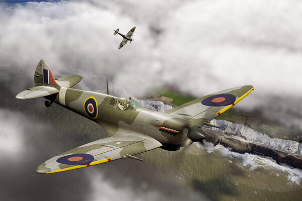 Two Spitfires over Dover
