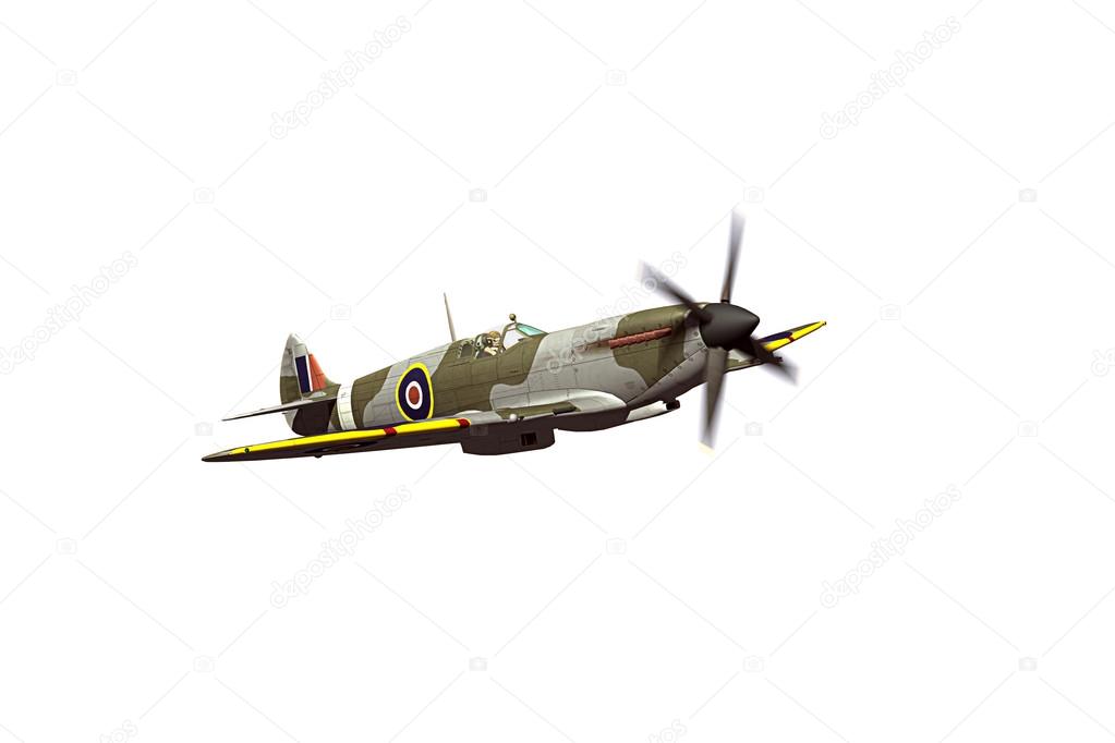Supermarine Spitfire isolated on white background