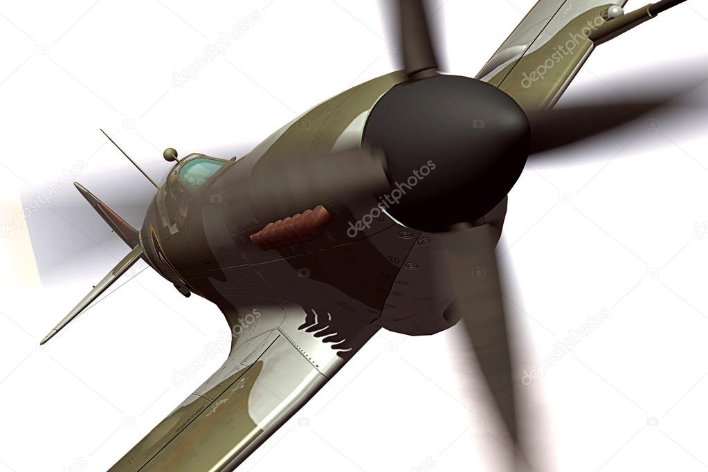 Supermarine Spitfire isolated on white background