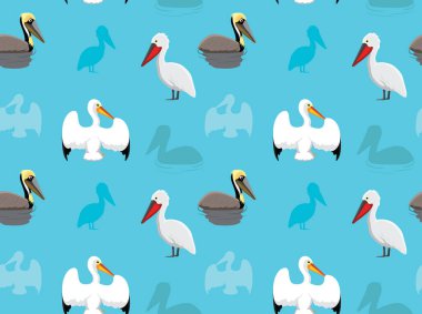 Kuş Pelikan Duvar Kağıdı Kusursuz Desen