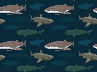 Köpekbalıkları Duvar Kağıdı 11 Çizgifilm Kusursuz Desen