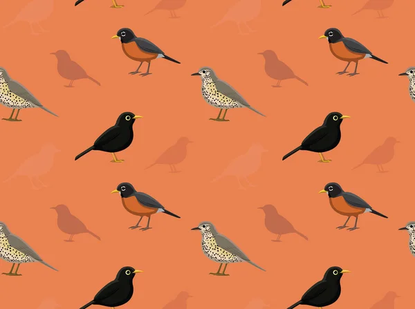 True Thrush Wallpaper — ストックベクタ