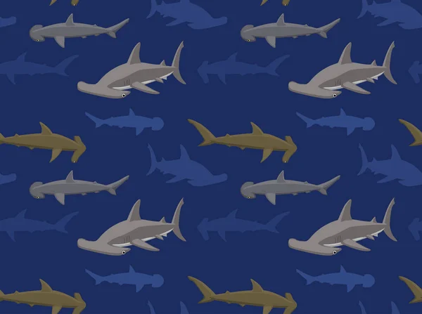 鲨鱼壁纸15卡通无缝图案 — 图库矢量图片