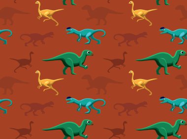 Dinozorlar Duvar Kağıdı Vektörü İllüstrasyon 14