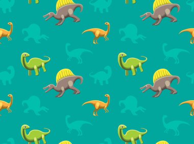 Dinozorlar Duvar Kağıdı Vektörü Resim 17