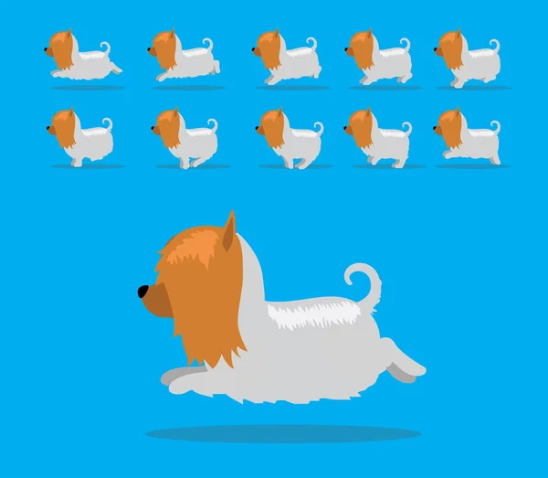 Animación Animal Secuencia Perro Vector Dibujos Animados Sedosos — Vector de stock