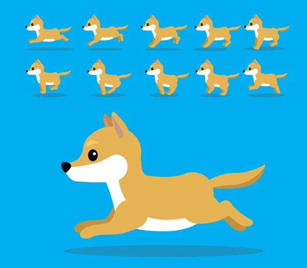 Animation Animation Séquence Dingo Chien Cartoon Vector — Image vectorielle