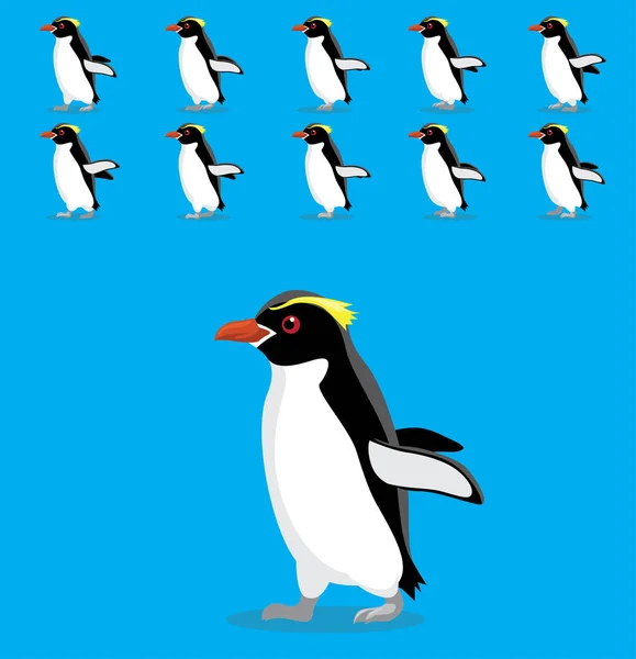 Animación Animal Secuencia Trampas Pingüino Caricatura Vector — Vector de stock