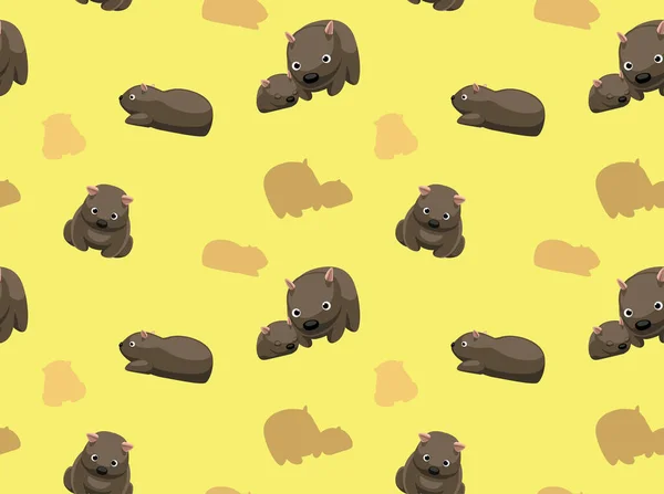 Wombat Wallpaper Cartoon Seamless Model — Stockový vektor