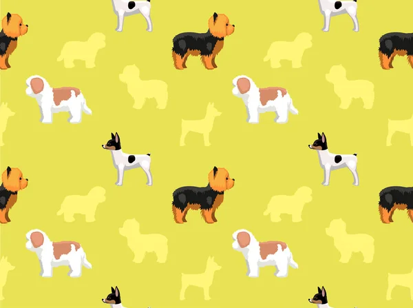 Papel Parede Cão Desenhos Animados Padrão Sem Costura — Vetor de Stock