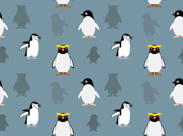 Papel Parede Pinguim Padrão Desenhos Animados — Vetor de Stock