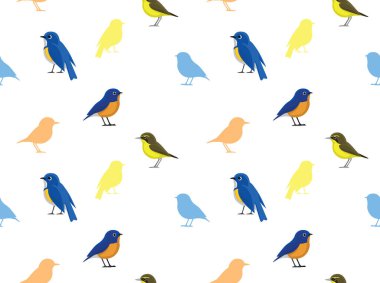 Kuş Bluetail Duvar Kağıdı Kusursuz Desen