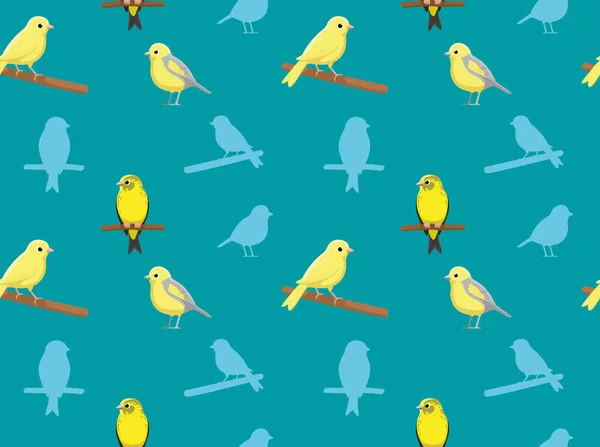 Ptak Canary Tapety Kreskówki Bezszwowy Wzór — Wektor stockowy