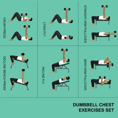 Dumbbell Sandık Egzersizi Manga Spor Salonu Çizimleri