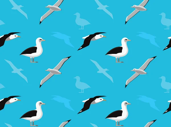 Uccello Albatross Sfondo Del Fumetto Della Carta Parati — Vettoriale Stock