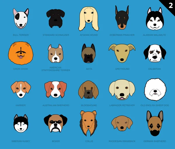 Hund Gesichter Schlaganfall Icon Cartoon — Stockvektor